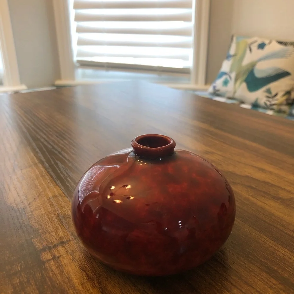 Handmade Elegant Red Ceramic Bud Vase
